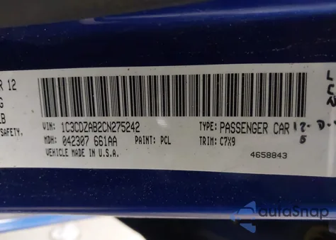 2012 Dodge Avenger Se z USA, uszkodzony, nr VIN 1C3CDZAB2CN275242
